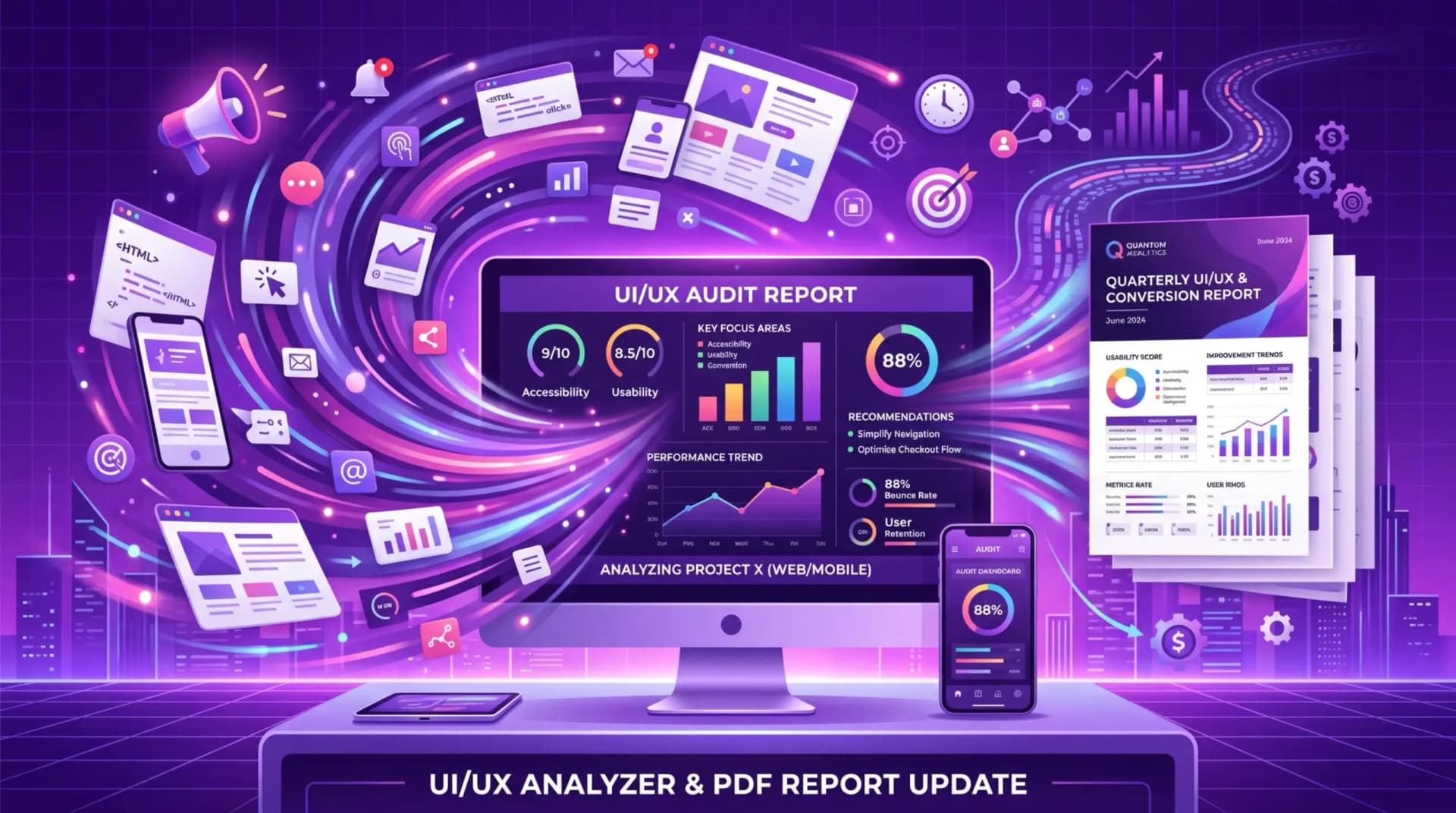 Обновление за март 2026 г.: Анализатор пользовательского интерфейса/опыта и отчеты PDF