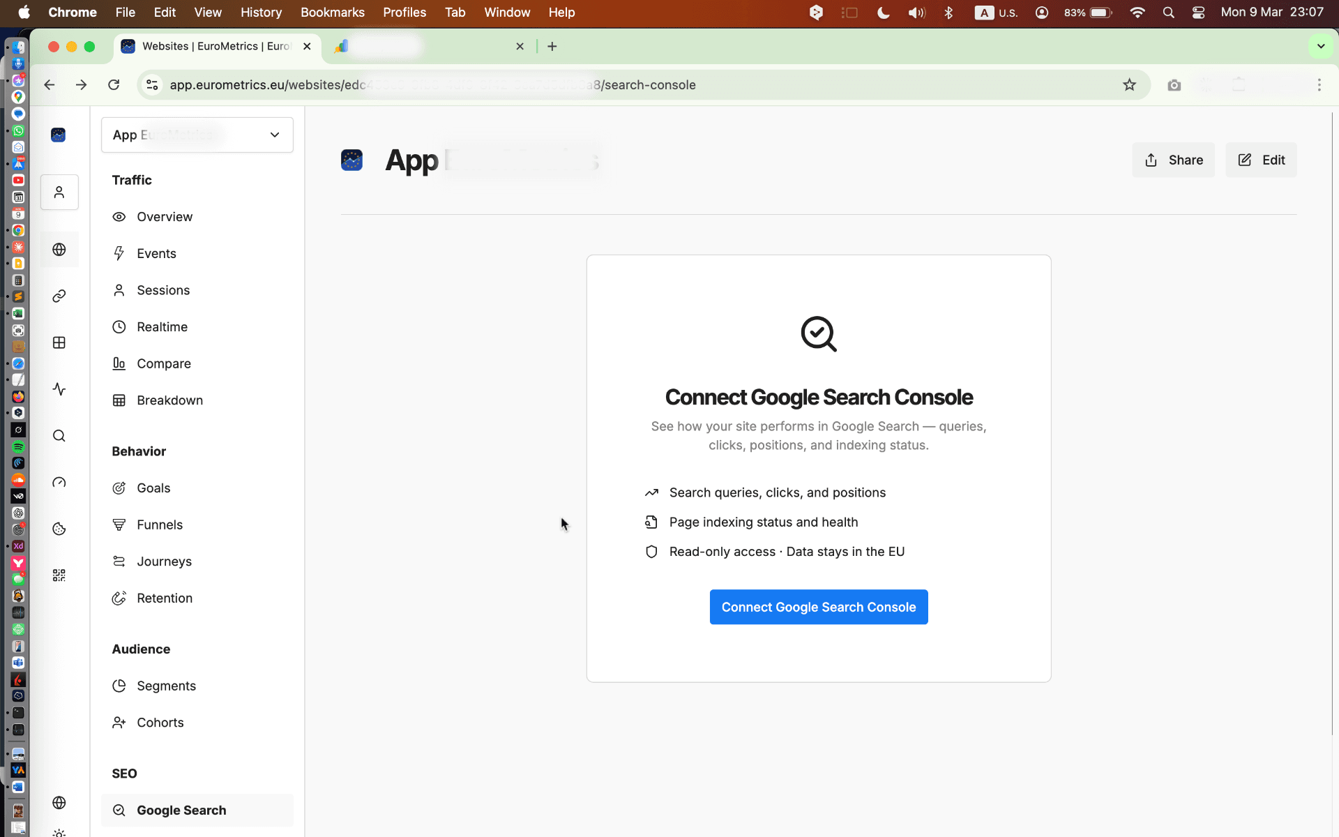 Подключение Google Search Console
